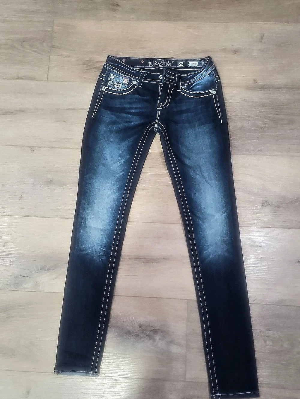 Miss Me Signature Rise Skinny Jeans Blue Waist 26